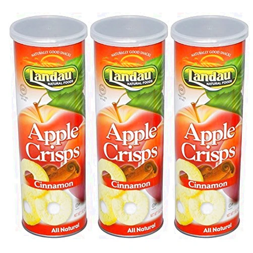 Landau Apple Crisps All Natural Pack of 3 (Cinnamon)