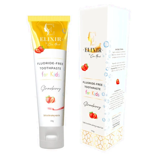 Elixir by Cocó March Fluoride Free Brightening Natural Toothpaste Strawberry Kids 5.3 oz (100g) by Cocó March