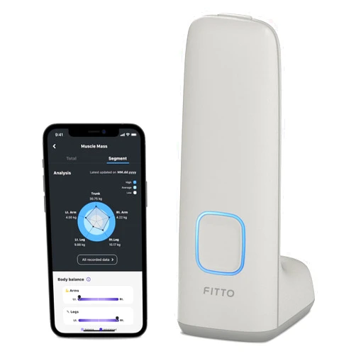 FITTO (Cream) - NIRS Muscle Scanner & Tracker with Smart App for Segmental Analysis and Data-Driven Training - Balanced Muscle Management, Training, and Quality - Apple Health & Google Fit Compatible