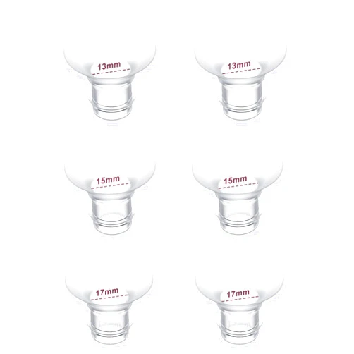 JIMOWANG 6pc Flange Inserts 13/15/17mm for Momcozy S9 Pro Hands Free Breast Pump,Compatible with S9/S10/S12 Wearable Breast Pump.Suitable for Medela,Spectra Shields/Flanges,Reduce 24mm to Correct Size,2pc/Each