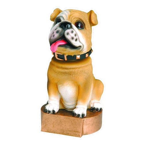 Decade Awards Bulldog Bobblehead Mascot Trophy, Brown - 6 Inch Tall | Engraved Bulldog Award - Customize Now
