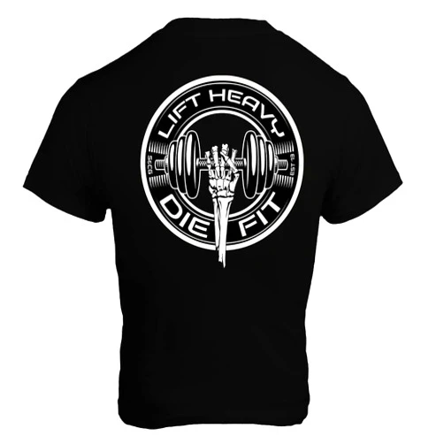 Skull and Crossguns Lift Heavy Die Fit Weightlifting Shirt for Men and Women - Gym Motivational Graphic T-Shirts - Power Lifting Military Tee
