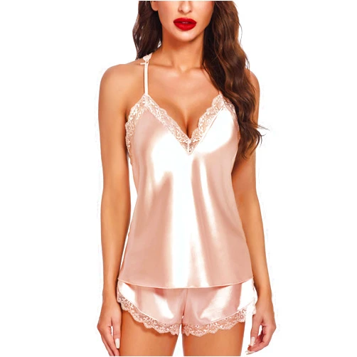 Avidlove Satin Pajamas Set Sleepwear Womens Sexy Lingerie Cami Shorts Set Nightwear S-XXL