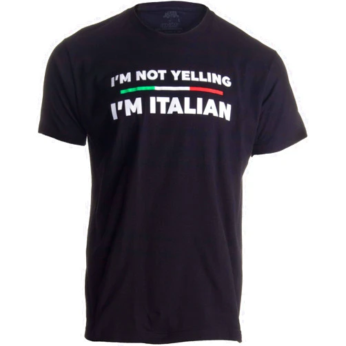 Ann Arbor T-shirt Co. I'm Not Yelling, I'm Italian | Funny Italy Joke Italia Loud Family Humor T-Shirt