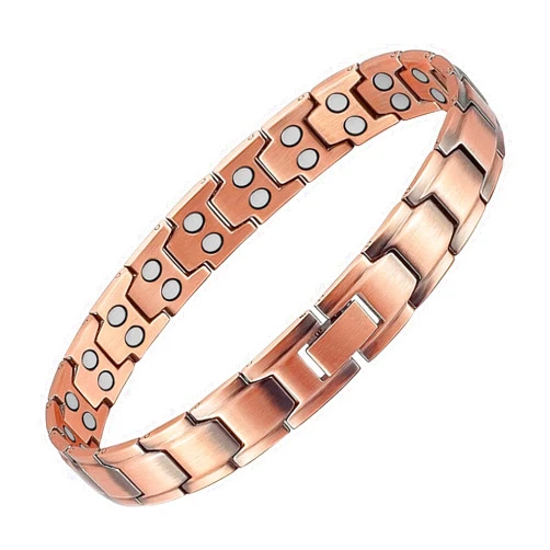 YOIHOJET Pure Copper Anklet, Men Copper Magnetic Anklet, 9.84 in Copper Ankle Bracelet with 3500 Gauss Magnet, Pure Copper with Magnets for Feet & Ankles