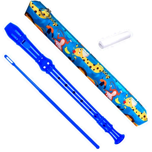 Utmiko Descant Soprano 8 Hole Recorder with Recorder Case Bag Cleaning Stick, Musical Instruments Flute For Kids and Adults (Blue)