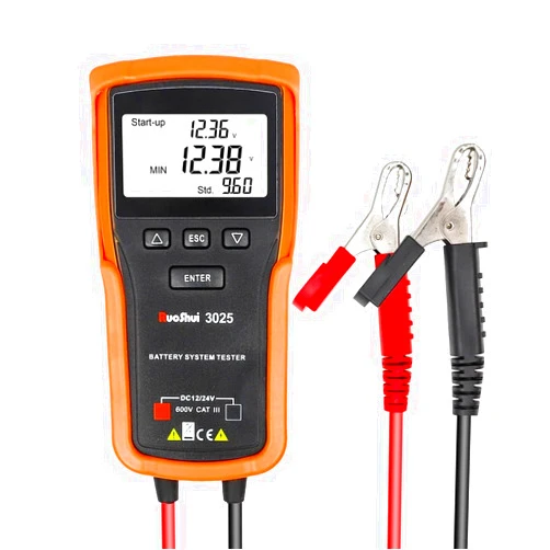RuoShui 3025 Battery System Tester 12V 24V DC Charger Multimeter Analyzer Capacity Load Meter Cranking System Test 100-1700 CCA
