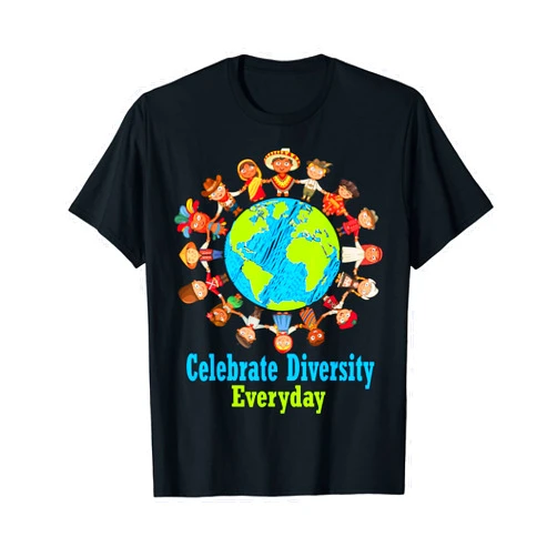 Fetinista Celebrate Diversity Everyday Teachers & school student gift T-Shirt