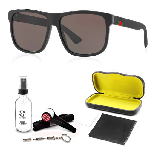 Gucci GG0010S Designer Sunglasses: Elegant Square Frame Eyewear with Premium eSHADES Kit - Epitome of Luxury and Style
