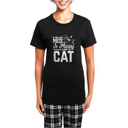 CafePress Jigsaw Puzzle Last Piece Missing Blame The Pajamas Womens Novelty PJ Sleepwear