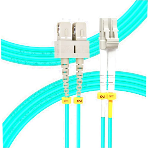 FLYPROFiber- 3M SC to LC OM3 Fiber Patch Cable | Length Options: 1m-50m, 10GB/40GB Duplex 50/125um Multimode Fiber Optic Cables LSZH-3M (10ft)