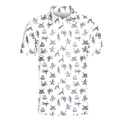 HPQ Funny Hot Dog Polo Shirt for Men &Women, Funny Polo Golf Shirt Short Sleeve Button Up, Food Pattern Summer Shirt