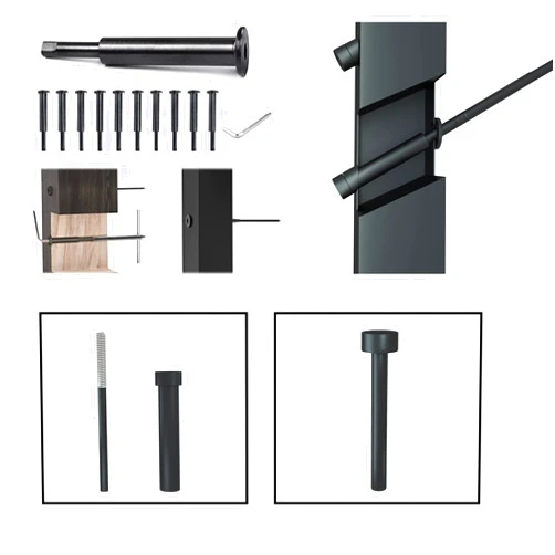 LANGLIER 10Pairs Black Invisible Cable Railing kit for 1/8