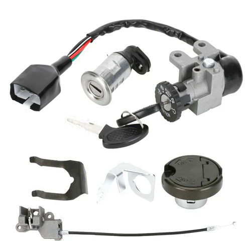 HIAORS GY6 49cc 50cc Ignition Switch Key Lock Gas Tank Cap Set for TaoTao ATM50-A Peace Roketa Maui MC-08-50 Jonway YY50QT-6 Beta50 NST Tank Urban SL50QT-7 Sunl Sporty VIP Peace Sports Scooter Moped