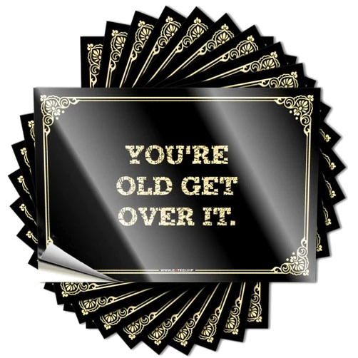 CDWS Tool Box Stickers You're Old Get Over It. Stickers Stickers for Car Bar Signs for Home Decor(6X9CM)