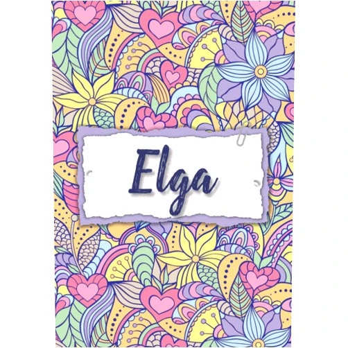 Alba & Hilda iT Publishing Elga: Taccuino A5 | Nome personalizzato Elga | Regalo di compleanno per moglie, mamma, sorella, figlia | Design: floreale | 120 pagine a righe, piccolo formato A5 (14.8 x 21 cm) (Italian Edition)