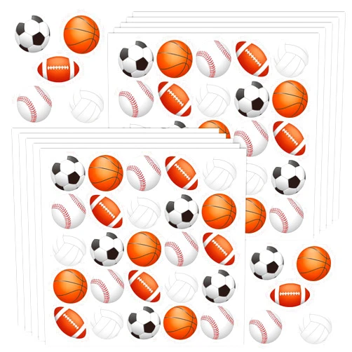Sodknow 250 Pcs Sports Ball Stickers for Kids Soccer Stickers Football Stickers Baseball Stickers Basketball Stickers Volleyball Stickers for Kids Ball Themed Party Birthday Classroom Decorations Supplies