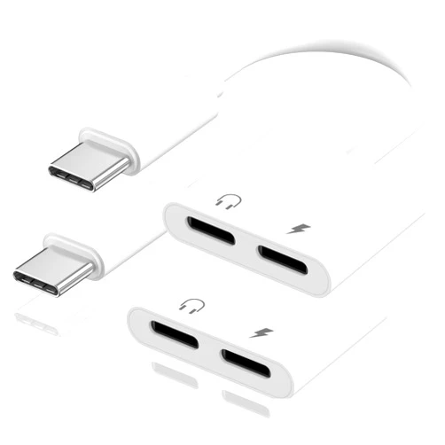 Matsusho [MFi Certified] Dual USB C Headphone and Charger Adapter for iPhone 16, 2 Pack USB Type C to Aux Audio + Charge Dongle Adapter for iPhone 16/16 Plus/16 Pro/16 Pro Max/15/15 Plus/15 Pro/15 Pro Max