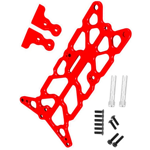 RCMYou RC Aluminum Upper Chassis Upgrades Part for 1/10 Bandit 2wd VXL Rustler 2wd VXL,Aluminum Alloy Upper Chassis Hop Ups,Red