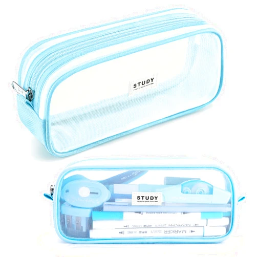 Fancy Forest KALIDI Grid Mesh Pencil Case Large Capacity Pencil Case Big Pencil Pouch With Zipper Simple Stationery Bag Aesthetic Pen Bag for School Teen Girl Boy Multi-Purpose bag for office Men Women