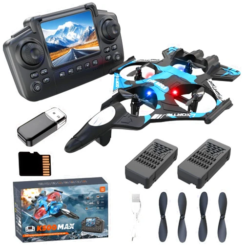 Weavixol RC Plane for Kids, Fighter Jet Drones With Screen On Controller, No Phone Needed, Drone For Kids 8-12 with Camera, Remote Control Plane With Auto Hover, Easy to Fly, RC Airplane Toy Gifts for Kids Boys, 2 Batteries