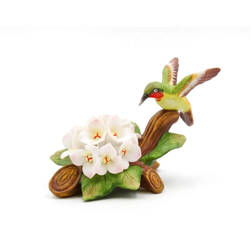 Cosmos Gifts Fine Porcelain Hummingbird with Hydrangea Flowers Figurine, 6 in