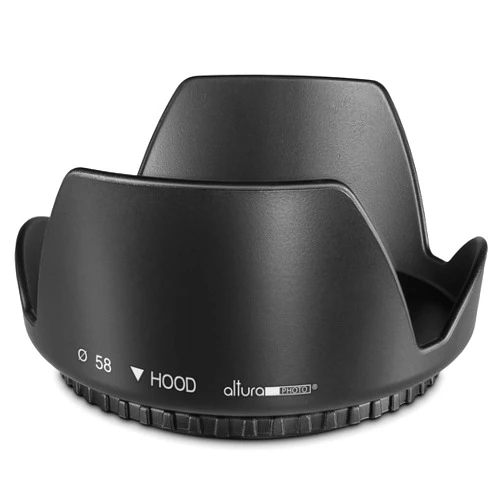 Altura Photo 58MM Tulip Flower Lens Hood for Canon EOS 77D 80D 90D Rebel T8i T7 T7i T6i T6s T6 SL2 SL3 DSLR Cameras with Canon EF-S 18-55mm f/3.5-5.6 is Lens and Select Nikon Lenses
