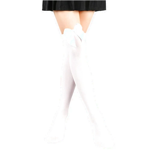 SATINIOR Satin Bow Stockings Women Opaque Thigh High Stockings Over Knee Long Stockings
