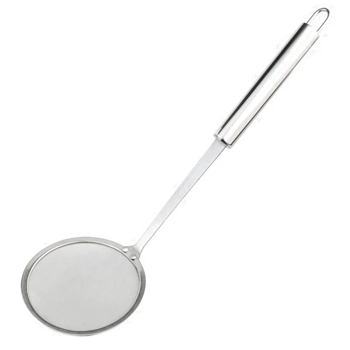 Cnomg Stainless Steel Skimmer Strainer,Stainless Steel Fat Skimmer Spoon Fine Mesh Food Strainer for Grease, Gravy and Foam with Long Handle
