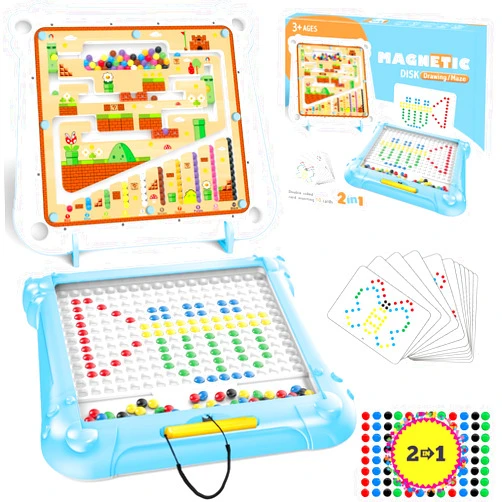 Aikmi 2 in 1 Magnetic Color and Number Maze - Magnetic Drawing Board for Kids Toddler, Montessori Toy for 3+ Year Old, Educational Preschool Learning Car Travel Toy for kid age 4 5 6 Girl Toy Boy Gift