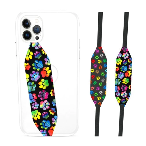 Switchbands Customizable Universal Phone Grip Strap |Reversible Phone Hand Strap for Phone Cases As Phone Loop Holder |Secure Handling by Comfortable Phone Strap - Color & Psychedelic Dog Paw