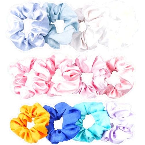 IVARYSS Cute Scrunchies for Girls, Premium Satin Softer than Silk, Elastic Bands Ponytail Holder Hair Accessories, 12 Pack