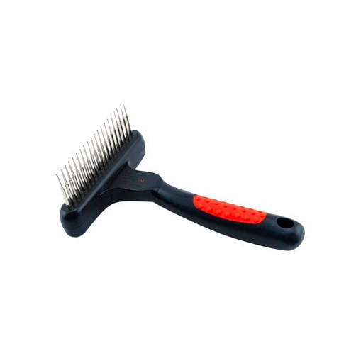RYAN'S PET SUPPLIES Paw Brothers Magic Spring Undercoat Rake for Dogs, Professional Grade Grooming Tool, Stainless Steel Pins, Removes Tangles and Mats, Comfort Grip, 4.5 in.