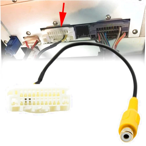 EWAY Backup Camera to Factory Radio RCA Adapter for Select Jeep, Chrysler,Dodge OEM Head Unit, Aftermarket Rearview Reverse Camera 20 Pin Video Input Wire Harness for RB2 RBZ REN REW MyGIG Navigation