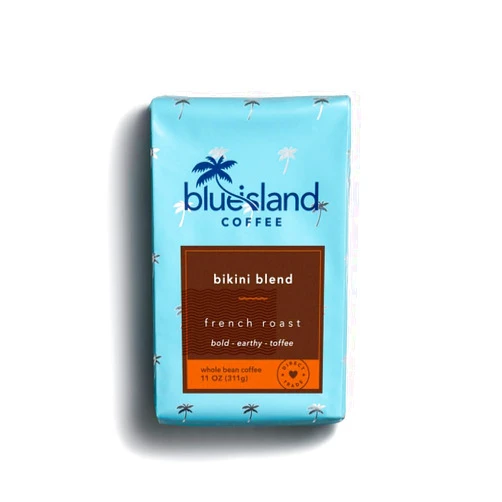 Blue Palm Blue Island Coffee Bikini Blend French Roast 100% Arabica – French Roast Ground Coffee - 11 oz