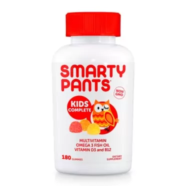 SmartyPants Gummy Vitamins SmartyPants Kids Complete Daily Gummy Vitamins, Gluten Free, Multivitamin & Omega 3 Fish Oil, 1 Pack, 180 Count