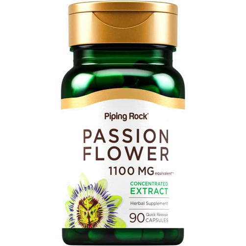 Piping Rock Passion Flower Extract Capsules | 1100mg | 90 Count | Herb Supplement | Non-GMO, Gluten Free