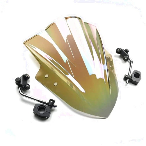 Tughjnbmdfslkeefj Motorcycle Windshield WindscreenMotorcycle Windscreens Adjustable Bracket Fit for Kawasaki ER6N ER4N for Yamaha MT125 FZ1 FZ6 FZ8 MT-01 MT03 MT07 MT09(Color:Lridium B) (Lridium a )