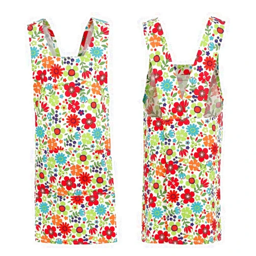 Terra Distribution Japanese Cotton Cross Back Apron for Women with Pockets Comfortable One-Size Fits Most Ideal for Cooking