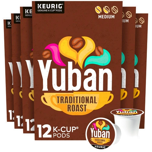 Yuban Traditional Roast Keurig K Cup Coffee Pods (72 Count, 6 Boxes of 12)