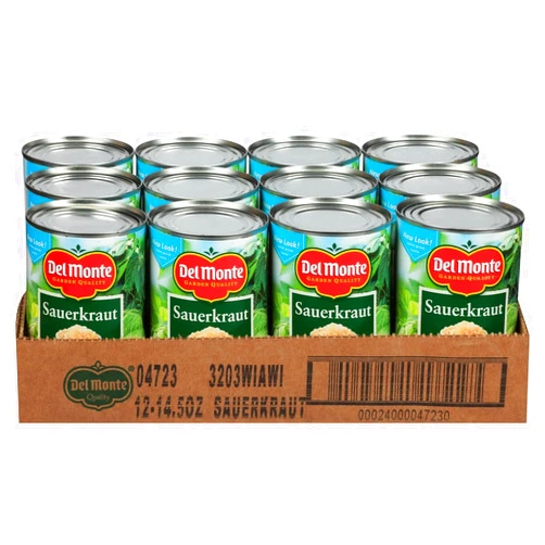 Vending 2 U Del Monte Fresh Cut Shredded Sauerkraut 14.5 oz Can, (Pack of 12), Bundled With V2U Utensil Set