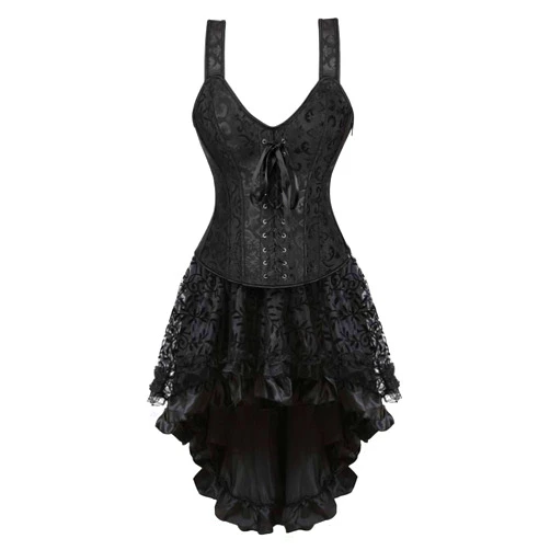 Kranchungel Corset Dress Halloween Costumes: Women Steampunk Corset Skirt Renaissance Corset Dress Burlesque for Themed Party