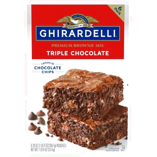 Generic Ghirardell'i, Triple Chocolate Premium Brownie Mix, 6-Count, 7.8 LB