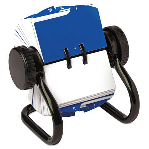 Rolodex Mini 66700 Open Rotary Card File Holds 250 1 3/4 x 3 1/4 Card Size Black