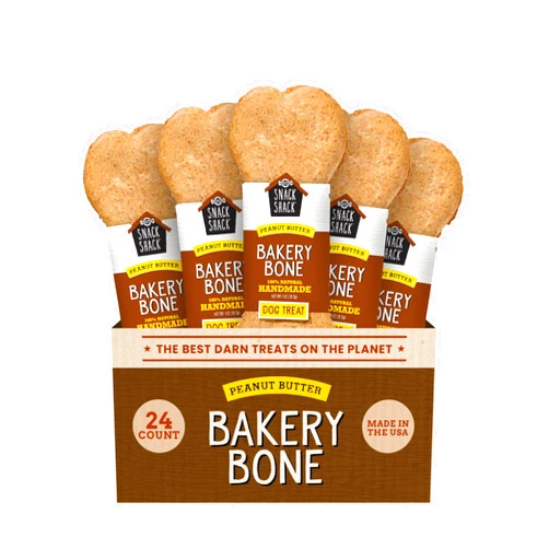 Cosmo's Snack Shack Peanut Butter Bakery Bone - All Natural Dog Treat - Made in USA (24 Count Pack of 1)