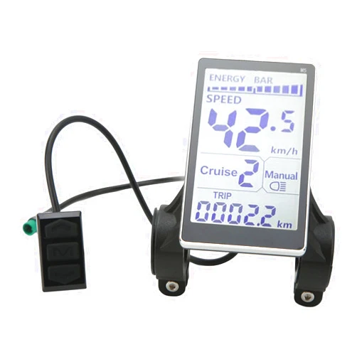Luqeeg Electric LCD Display Meter, 5 Pin 24V 36V 48V 60V Universal E Scooter M5 LCD Panel Screen Cycling Odometer Computer for 31.8 22.2mm Electric Bikes