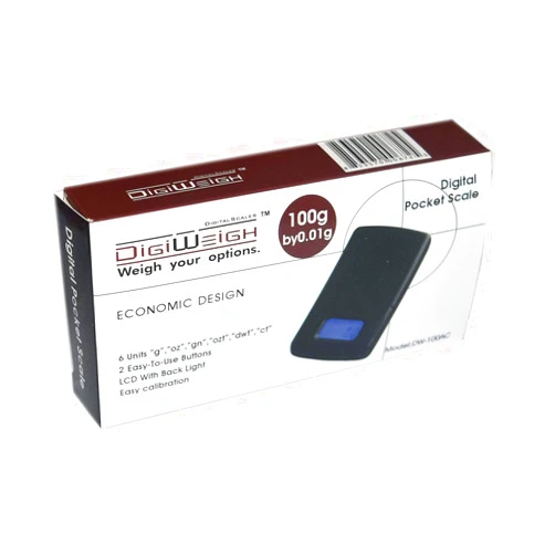 DigiWeigh Digital Scale Silver Gold Jewelry Coin 100g x 0.01g Gram Pocket Size Batteries Included