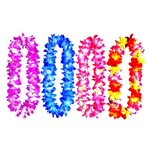 BFDYY 4pcs Hawaiian Leis Hula Dance Garland Artificial Flowers Neck Loop(4 Colors,Thickened)