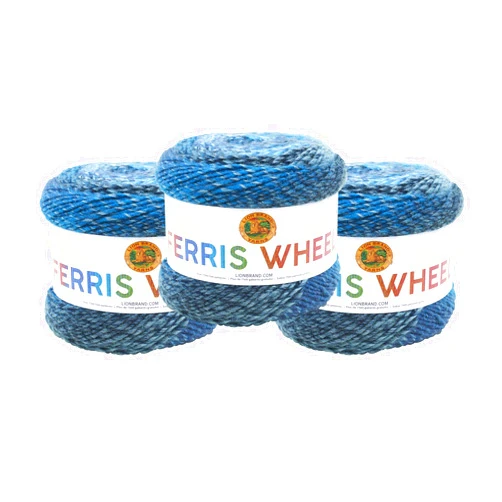 Lion Brand Yarn Ferris Wheel Yarn, Multicolor Yarn for Knitting, Crocheting, and Crafts, 3-Pack, Full Moon