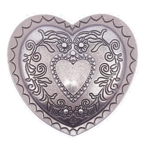 GORGECRAFT Heart Belt Buckle Retro Rose Flower Western Vintage Cowboy Metal Alloy Bohemian Style Belt Fastener Accessory Fit 1-1/2